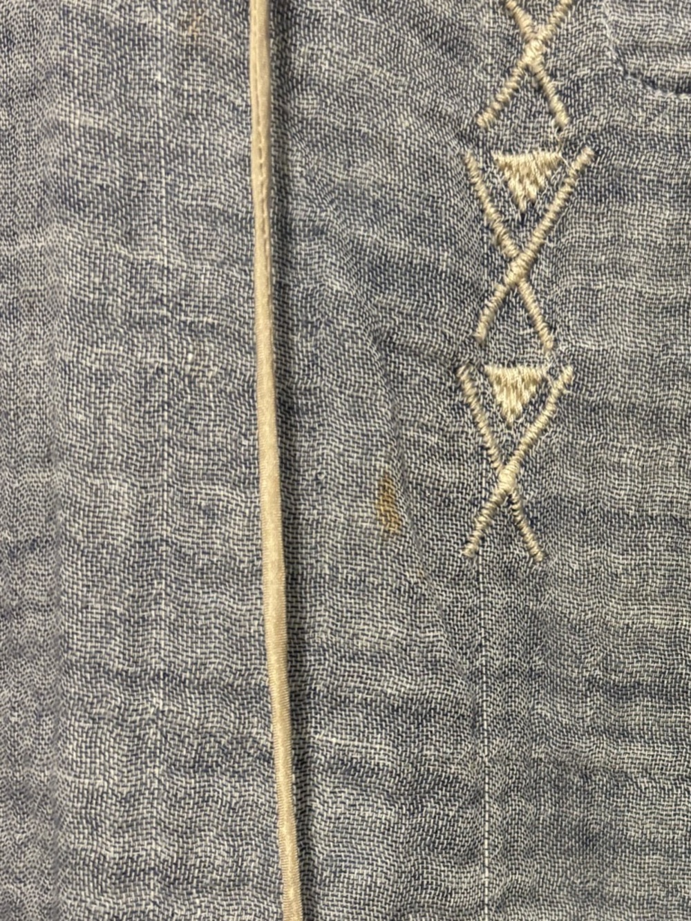 Johnny Was Slate Blue Embroidered Boho Tunic with Floral Detail - Picture 2 of 7